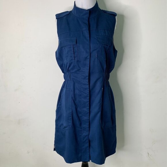 Matison Stone Women's Blue Sleeveless Sheath Cargo Dress Size 4 - Picture 1 of 16